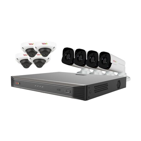 Revo America Ultra HD Audio Capable 16 Channel Surveillance System with 8 4Megapixel Cameras RU162D4GB4GA-3T